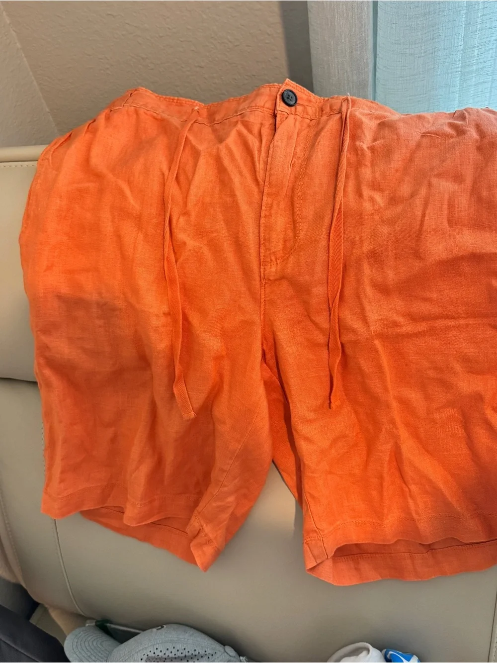 Tasso Elba Orange Flat-Front Casual Shorts